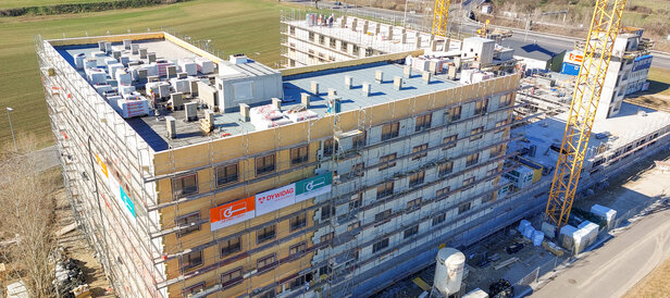 Aufnahme des Flughafen Hotels Schwechat in der Bauphase