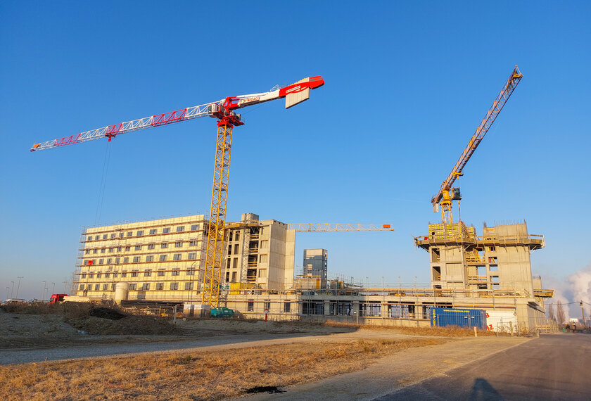 Aufnahme des Flughafen Hotels Schwechat in der Bauphase